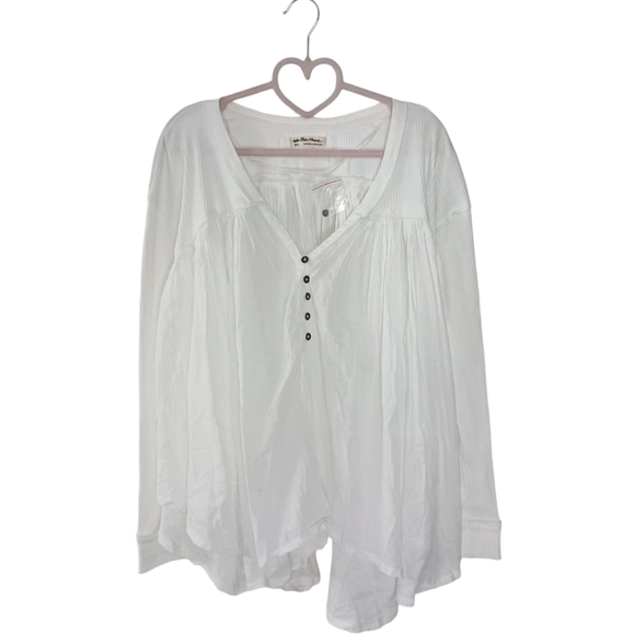 NEW Free People We The Free Lyrical Tunic Shirt Ivory White Size Small - Picture 8 of 12
